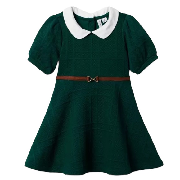 Janie and Jack Equestrian Collared Dress Knit Belted Christmas Girls 10 - Picture 1 of 8